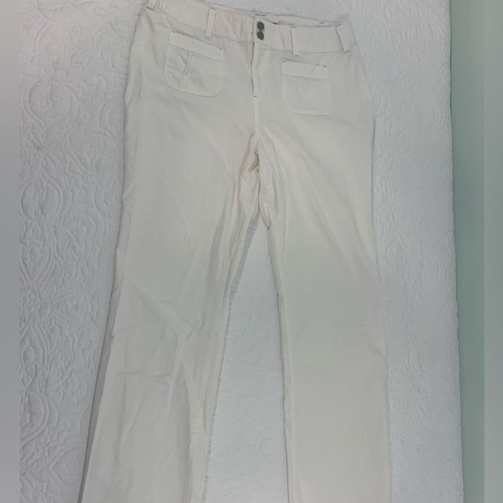 I.E. Womens Size 14 Petite Relaxed Fit Straight Leg White Denim Jeans EUC